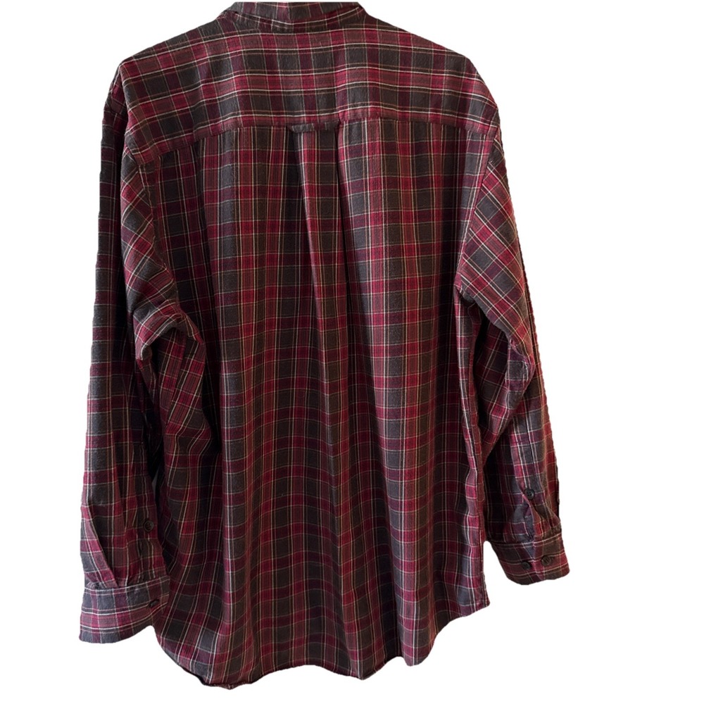Orvis Flannel Shirt Men's Large Red Black Plaid Button Up Cotton Merino Wool EUC - Picture 2 of 7